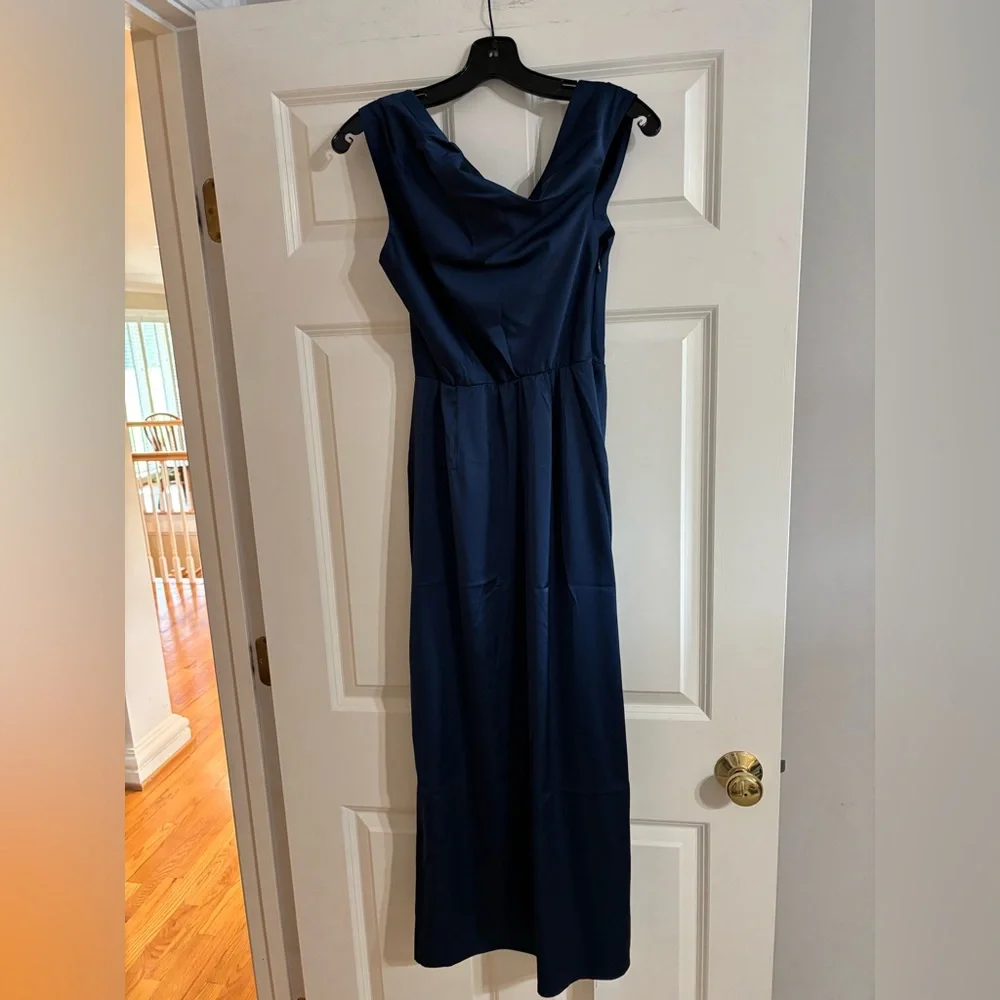 Abercrombie & Fitch Navy Draped Cowl Navy Dress
